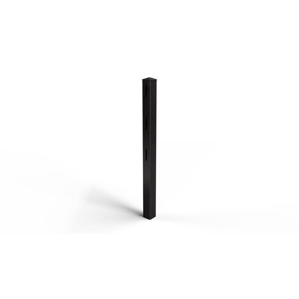 Natures Composites Composite 3-Rail Start/End Post with Post Cap for Traditional Ranch Rail System (5 in. x 5 in. x 65 in. L) Rosewood