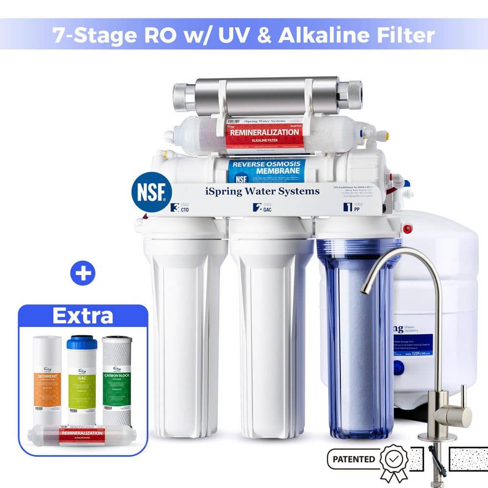 7-Stage NSF Certified Under Sink Water Filter Reverse Omosis System w/Alkaline & LED UV Filter,Extra Replacement Filters price history on PriceWatchPro