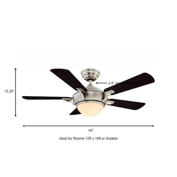 5-Reversible Blades Dry Rated Flush Mount Ceiling Fan Light 44 in 