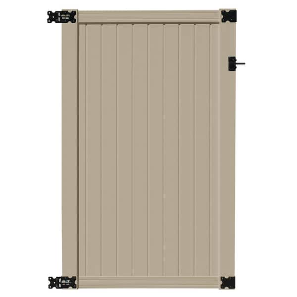 SIXTH AVENUE BUILDING PRODUCTS SUPPLYING THE WORLD Belfast 3.6 ft. x 6 ft. Tan Vinyl Privacy Fence Gate