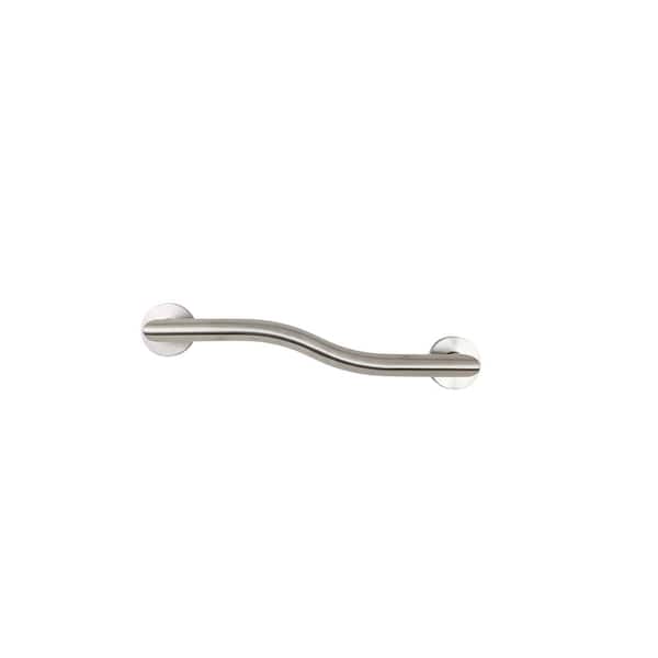 CSI Bathware 28 in. Right-Hand Modern Wave Shaped Grab Bar in Satin Stainless