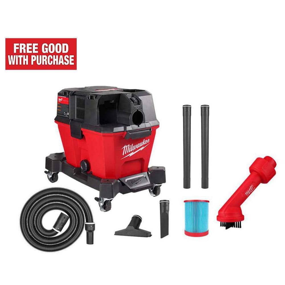 Milwaukee M18 FUEL 6 Gal. Cordless Wet/Dry Shop Vac w/Filter, Hose and