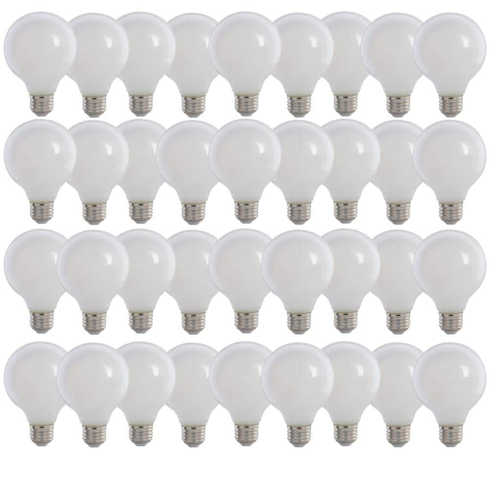 Feit Electric 60-Watt Equivalent G25 Globe Dimmable Filament ENERGY STAR White E26 LED Vintage Edison LIght Bulb, Daylight (36-Pack)