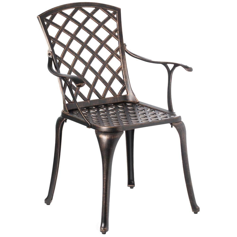 Bronze Cast Aluminum 4-Person Outdoor Bistro Dining Set