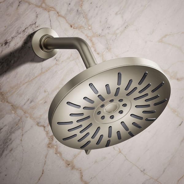 Bellerose 3-Spray Patterns 1.75 GPM 8 in. Wall Mount Fixed Shower Head in Vibrant Brushed Nickel