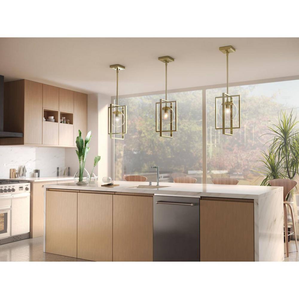 Atwell Brushed Bronze Pendant with Clear Globe Shade