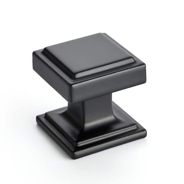 30-Pack Matte Black Square Kitchen Cabinet Knobs, Zinc Solid Drawer Pulls, Farmouse Cabinet Handles for Cupboard