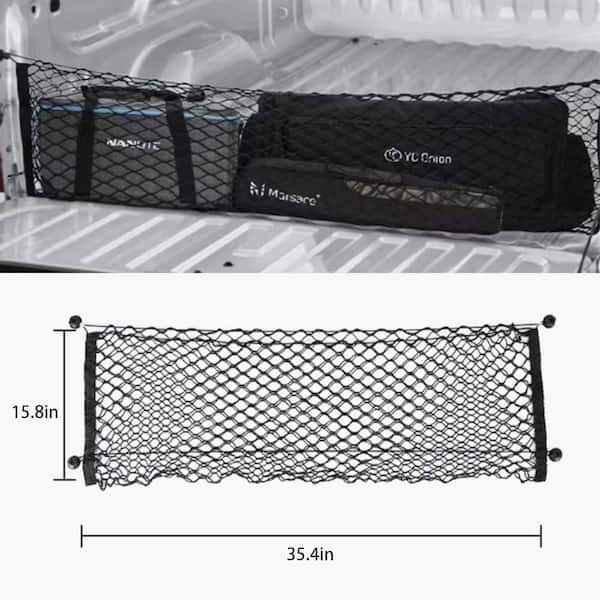 Shatex Stretchable Cargo Net, 35.4 x 15.8 in., Adjustable Elastic Trunk  Storage Net Rope with Hook (2-pack) CN354158P2 - The Home Depot