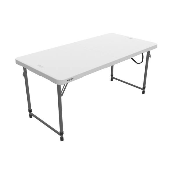 Lifetime 4 Ft. One Hand Adjustable Height Fold-in-Half Resin Table ...