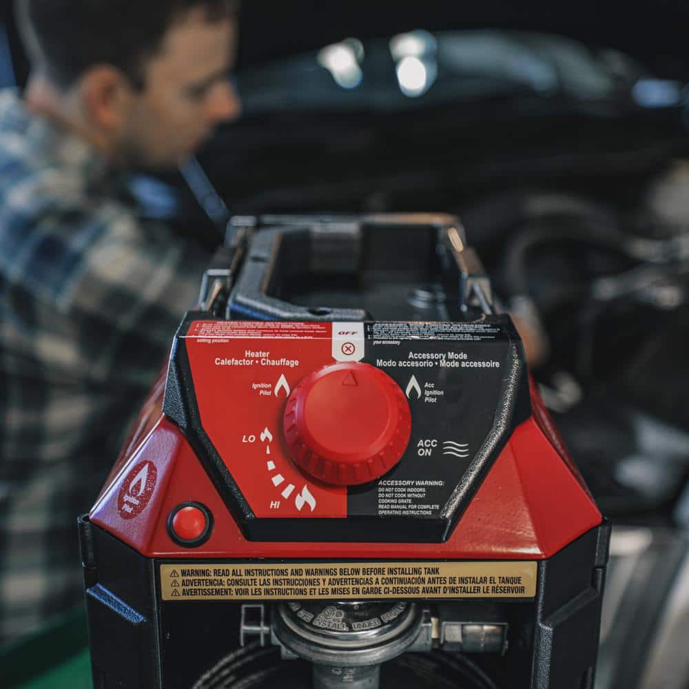 Mr. Heater Red and Black Portable Propane Heater with Safety Features