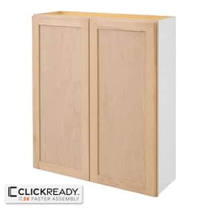 36 in. W x 12 in. D x 42 in. H Ready to Assemble Wall Kitchen Cabinet in Unfinished with CLICKREADY Technology