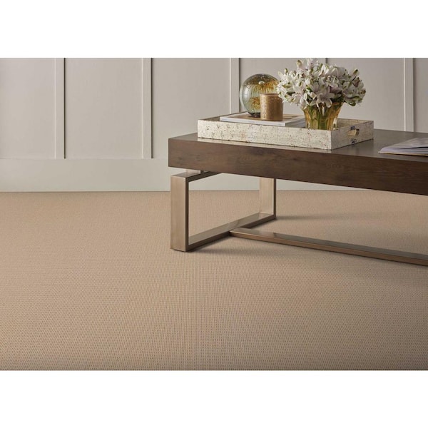 Upland Heights Sunshine Beige 13.2 ft. 34 oz. Wool Pattern Carpet - Installation Required