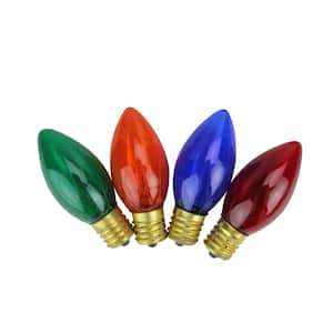 C7 Incandescent Transparent Multi Twinkle Replacement Bulbs (Set of 4)