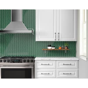 Restore Green 9 in. x 12 in. Glazed Ceramic Herringbone Mosaic Tile (6 sq. ft./Case)