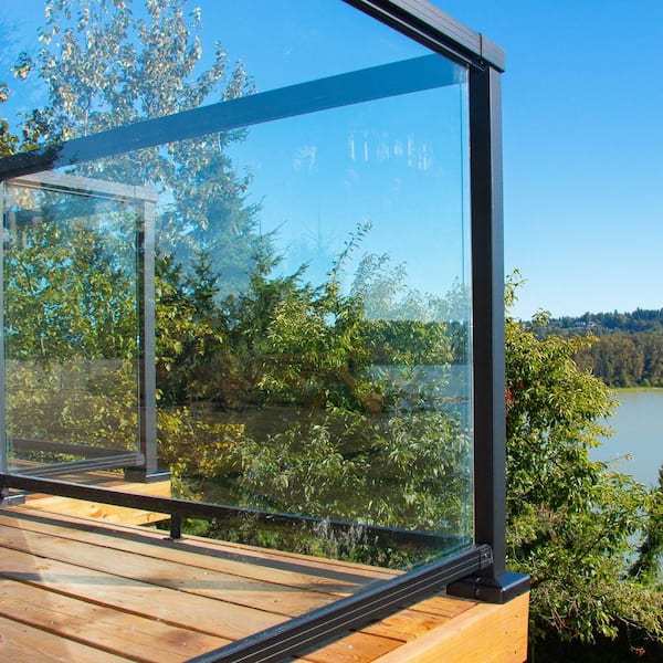 36-5/16 in. H x 66 in. W Aluminum Deck Railing Clear Tempered Glass Panel for 42 in. High System