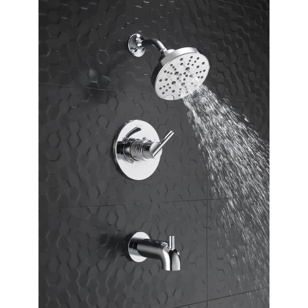 Chrome Wall Mounted Tub and Shower Faucet Set