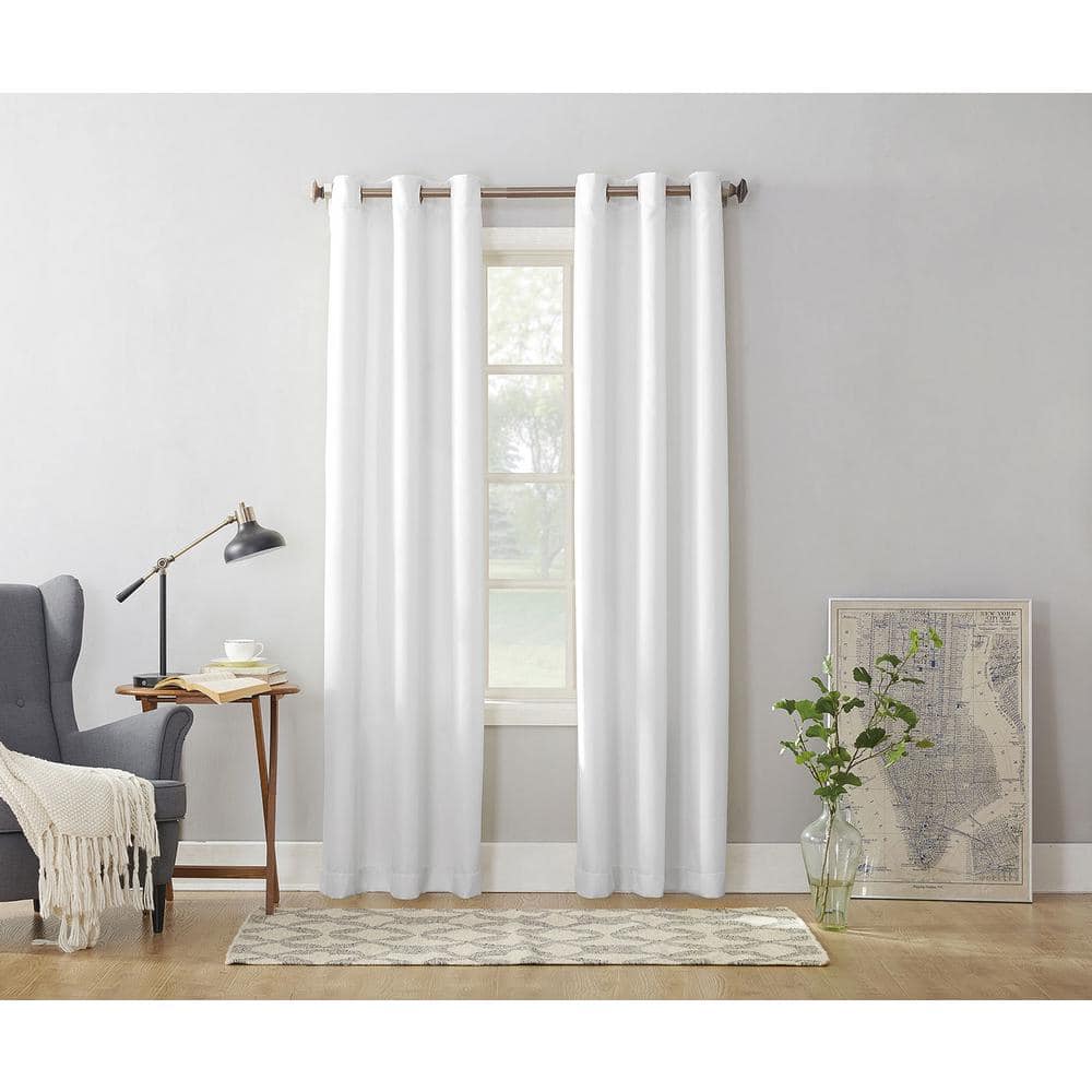 Modern White Linen Blackout Window Curtain Panel 48x84 + Reviews