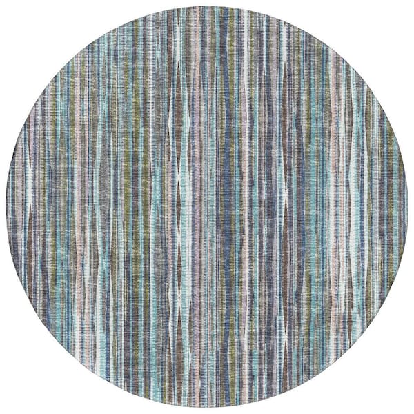 Addison Rugs Waverly Purple 8 ft. x 8 ft. Geometric Indoor/Outdoor Area Rug