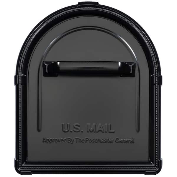 Architectural Mailboxes Hillsborough Black, Large, Steel, Post