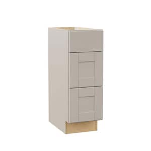 Shaker Assembled 12x34.5x21 in. Bath Vanity Drawer Base Cabinet with Ball-Bearing Drawer Glides in Dove Gray