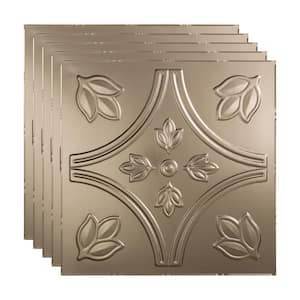 Traditional #5 2 ft. x 2 ft. Brushed Nickel Lay-In Vinyl Ceiling Tile (20 sq. ft.)
