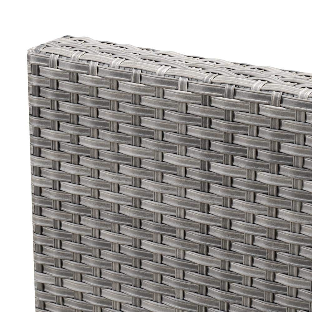 Gray Wicker 8-Piece Outdoor Sofa Set with Cushions