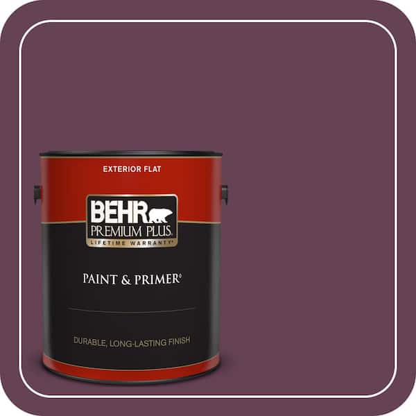 BEHR PREMIUM PLUS 1 gal. #S-G-690 Delicious Berry Flat Exterior Paint & Primer