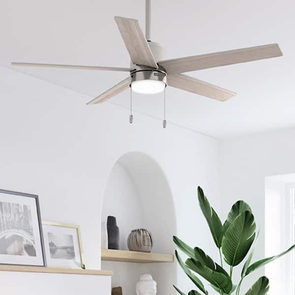 Mansilla 52 in. Indoor Brushed Nickel Standard Ceiling Fan with Soft White Integrated LED Light Kit
