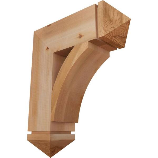 Ekena Millwork 5.5 in. x 24 in. x 20 in. Western Red Cedar Thorton Arts and Crafts Smooth Bracket