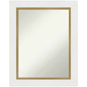 Eva White Gold 23.25 in. H x 29.25 in. W Framed Non-Beveled Bathroom Vanity Mirror in Gold, White