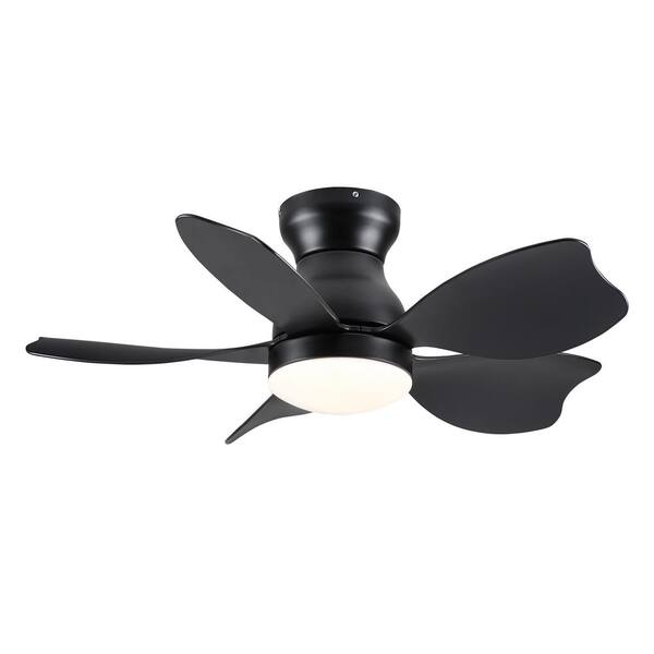 Black Ceiling Fans With Lights - 36" Flush Mount Low Profile Ceiling Fan With Remot