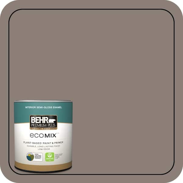 1 qt. Home Decorators #HDC-NT-27B Wild Truffle Semi-Gloss Enamel EcoMix Plant-Based Interior Paint & Primer