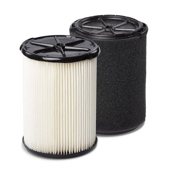 Genuine VF4000 General Debris and VF7000 Wet Foam Wet Dry Vac Filters for Most 5-16 Gal. RIDGID Shop Vacuums (2-Pack)