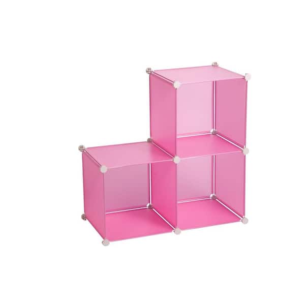 Honey-Can-Do 143 Qt. Storage Cubes Bin Pink (3-Pack)