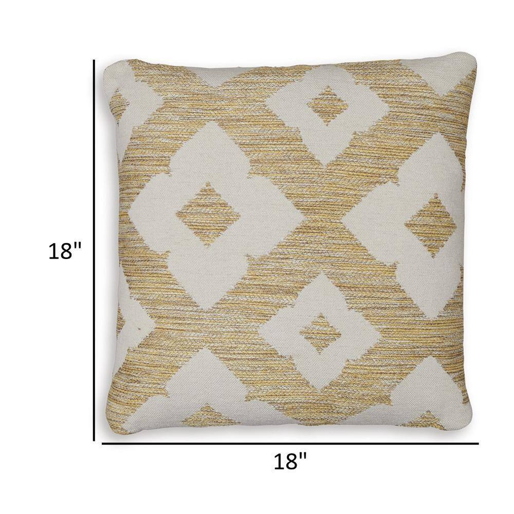 Neyr 18 Inch Yellow and White Floral Throw Pillow Set