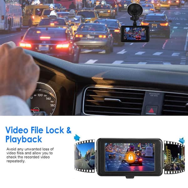 3 Channels Dash cam Car DVR 3LCD wifi 360° Driving Recorder Super