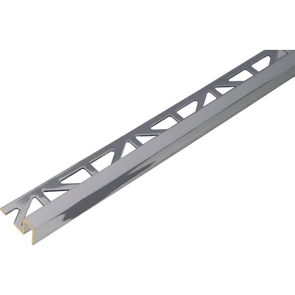 DURAL DURAPLUS 0.5 in. D x 98.5 in. W x 98.4 in. L Rectangular Edge Brass Chrome Silver Molding and Transition Trim