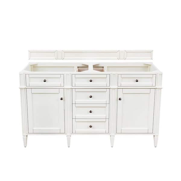 James Martin Vanities Brittany 59.0 in. W x 23.0 in. D x 32.8 in. H Double Bath Vanity Cabinet without Top in Bright White