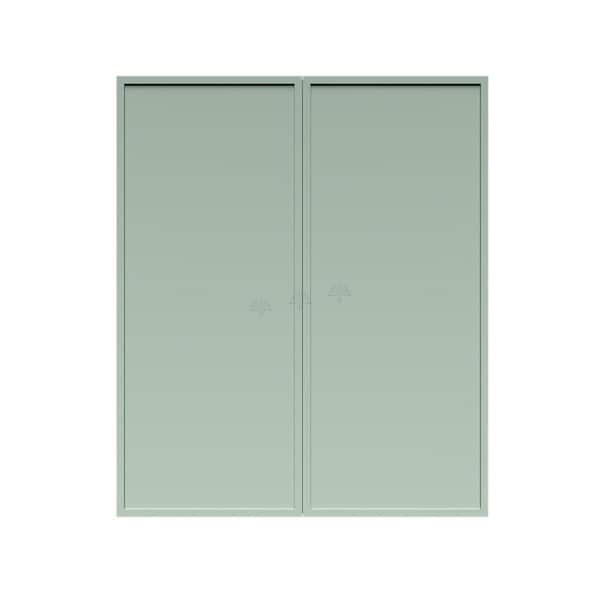 LIFEART CABINETRY Slim Shaker Assembled 24 in. W x 42 in. H x 12 in. D Wall Kitchen Cabinet in Green