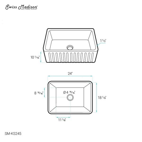 Delice Farmhouse Kitchen Sink Ceramic Composite 24 in. x 18 in. Single Bowl in White Delice Farmhouse Kitchen Sink Ceramic Composite 24 in. x 18 in. Single Bowl in White