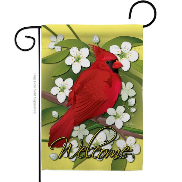 13 in. x 18.5 in. Cardinal Birds Garden Flag 2-Sided Friends Decorative Vertical Flags