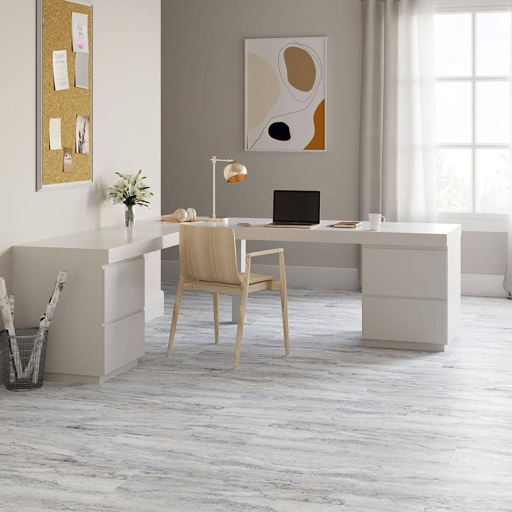 Elmdale Gray 24'' x 12'' Vinyl Tile with Stone Look