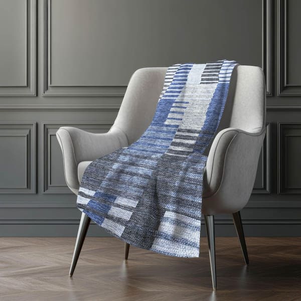 Premium Machine Washable ASB687 Blue 50 in. x 70 in. Sherpa Throw Blanket