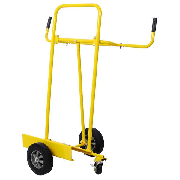 Heavy Duty Folding Drywall Cart - 2200 Lbs Capacity, Extendable Deck, 6" Rubber Wheels, Panel Dolly For Sheetrock, Plywood, Glass