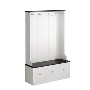 White Hall Trees with 4 Hooks and 3-Large Drawers