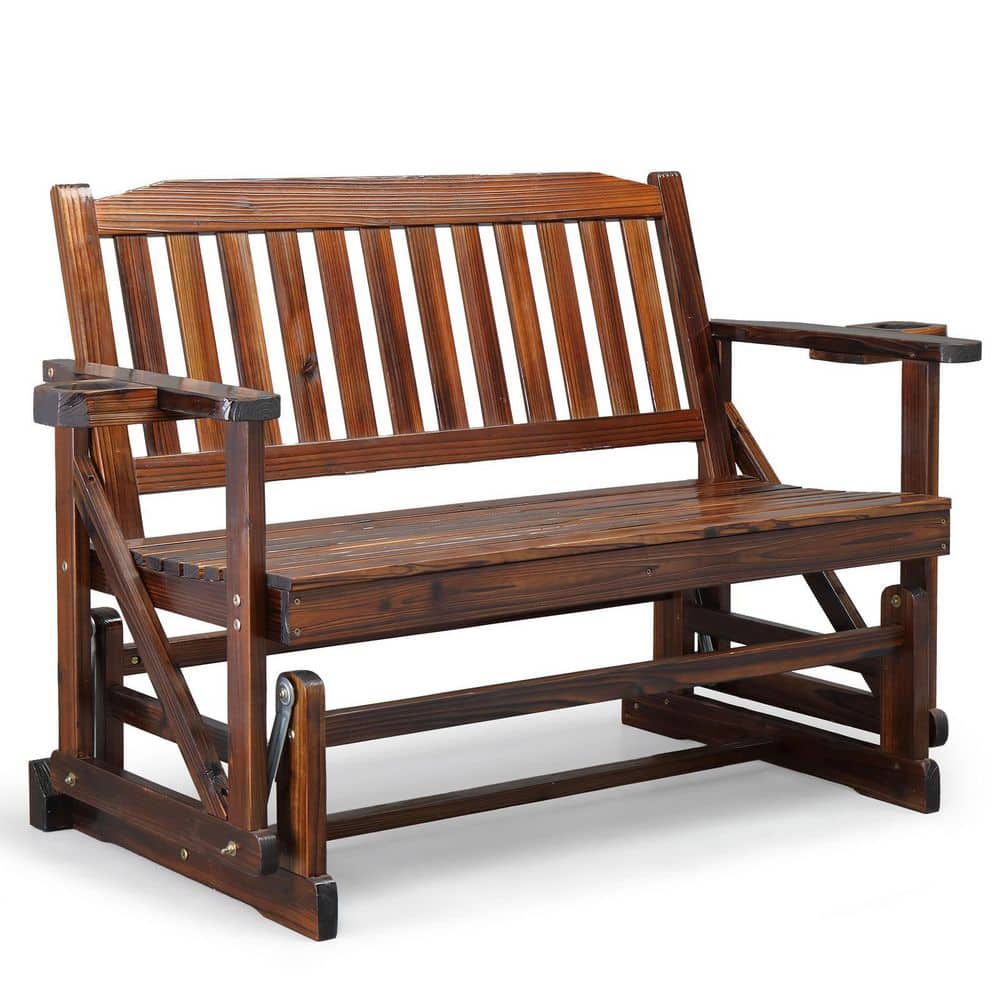 48 in. 2-Person Solid Wood Outdoor Glider Bench price history on PriceWatchPro