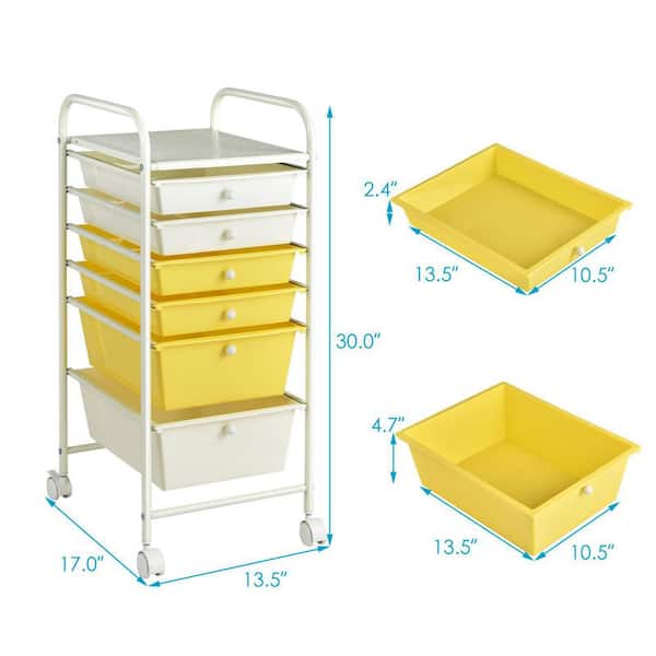 HONEY JOY 6-Drawer Scrapbook Paper Organizer Rolling Storage Cart for  Office School Yellow TOPB005168 - The Home Depot