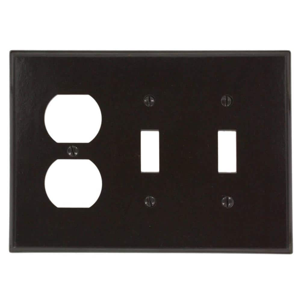 UPC 078477779835 product image for 3-Gang Brown 2-Toggle / 1-Duplex Outlet/Receptacle Plastic Midway/Midsize Wall P | upcitemdb.com