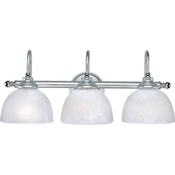 Progress Lighting Bath Match Collection 3-Light Brushed Platinum Vanity Fixture