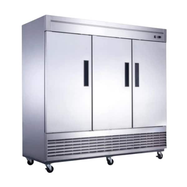Cooler Depot 81 in. 72 cu. ft. 3 Door Commercial Reach In Upright Refrigerator in Stainless Steel